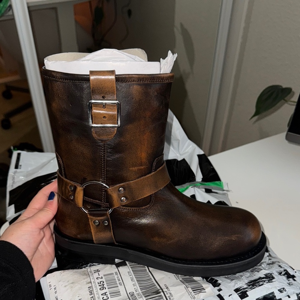 Leather Ankle Boots in distressed brown